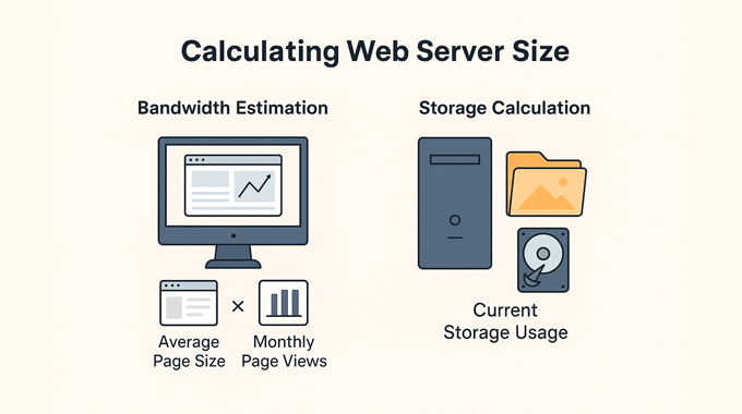 Diagram explaining how to calculate web server size Diagram explaining how to calculate web server size