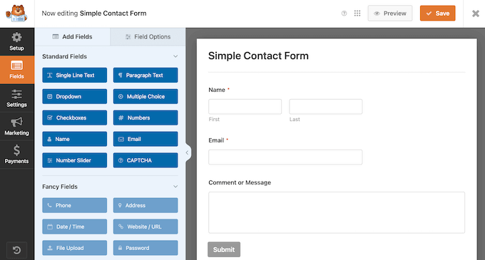 The WPForms drag-and-drop form builder The WPForms drag-and-drop form builder