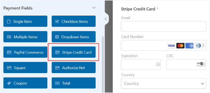 Stripe credit card Stripe credit card