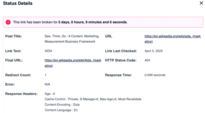 get-status-details-broken-links get status details for broken links