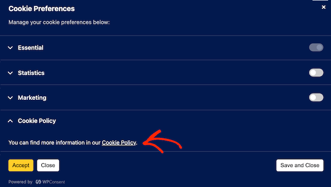 Adding a link to your cookie policy to a WordPress popup Adding a link to your cookie policy to a WordPress popup