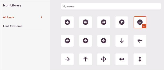 Choosing an icon for the hotspot in SeedProd Choosing an icon for the hotspot in SeedProd