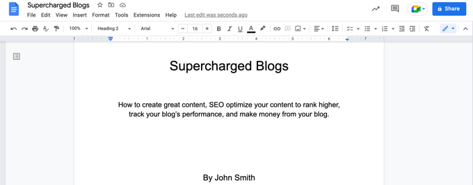 A Title Page Example in Google Docs A Title Page Example in Google Docs