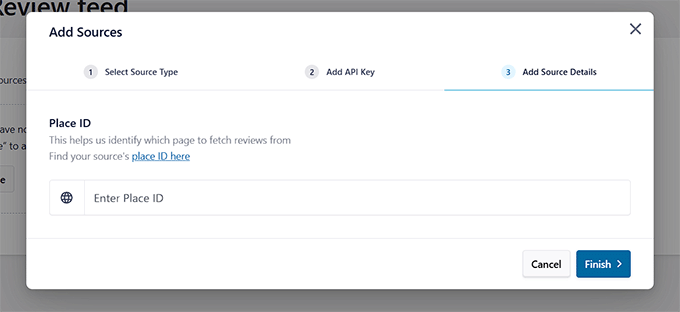 Add your Place ID in Smash Balloon to connect Google Reviews