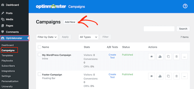 How to create a new campaign in OptinMonster How to create a new campaign in OptinMonster