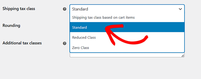 Choose Standard as shipping tax class Choose Standard as shipping tax class