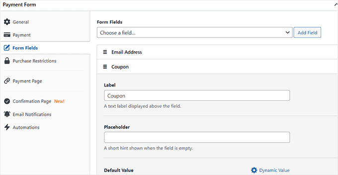Add form fields to the SEPA payment form Add form fields to the SEPA payment form