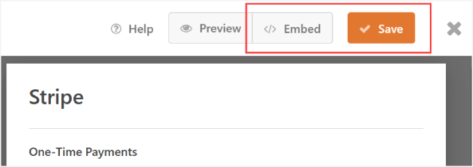 Embed and save button Embed and save button