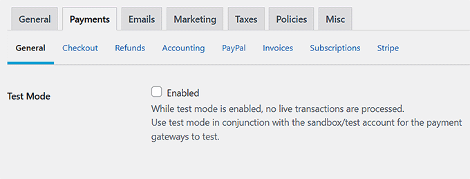 Uncheck the Test Mode Uncheck the Test Mode