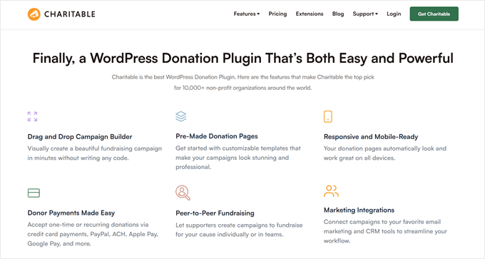 WP Charitable's feature boxes WP Charitable's feature boxes