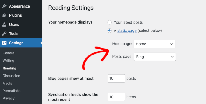 Setting up homepage and posts page Setting up homepage and posts page