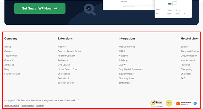 SearchWP's footer SearchWP's footer