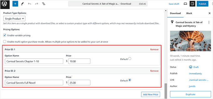 Add product price Add product price