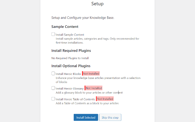 Skip demo content install Skip demo content install