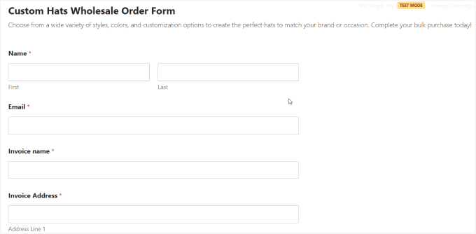 Custom hats wholesale order form Custom hats wholesale order form