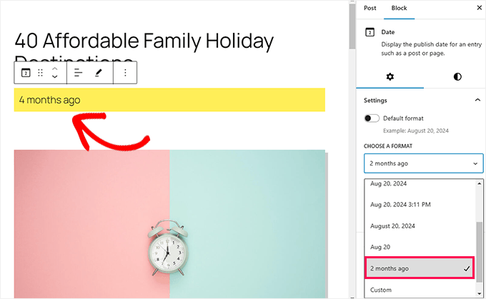 Human difference date format Human difference date format