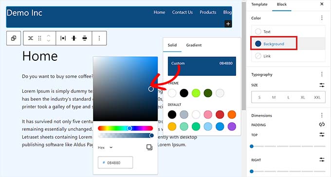 Choose a header color Choose a header color