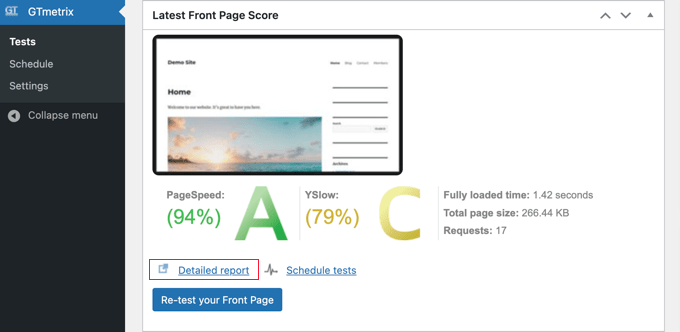 GTmetrix Latest Front Page Score GTmetrix Latest Front Page Score