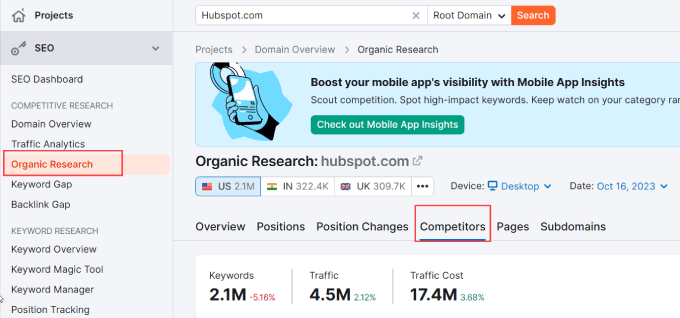 SEMRush competitor research SEMRush competitor research