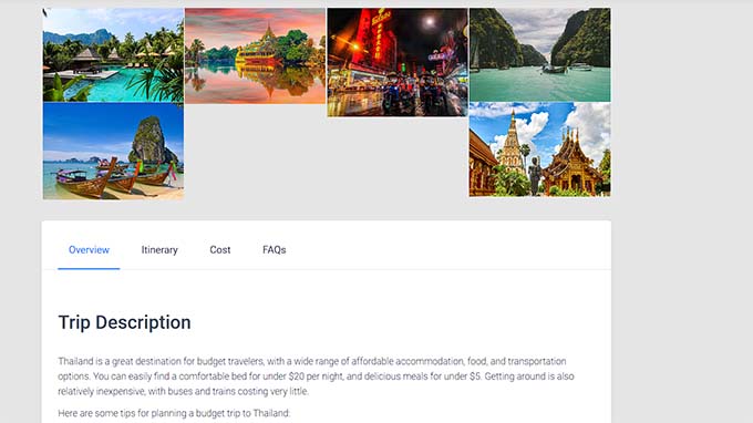 Trip package preview Trip package preview