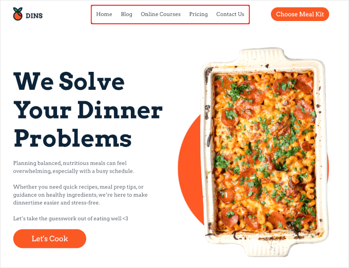 Customized navigation menu Customized navigation menu