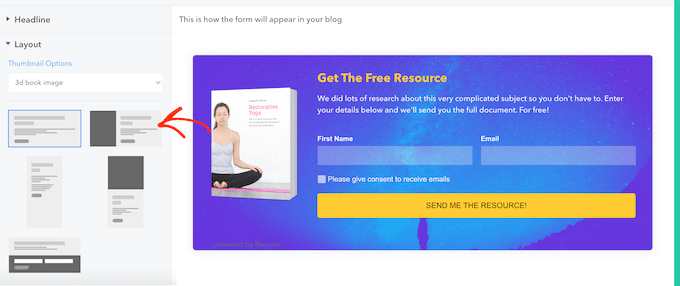 Choosing different layouts for an online form Choosing different layouts for an online form