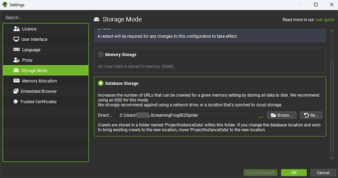 Switch Screaming Frog Storage Mode Switch Screaming Frog Storage Mode
