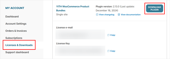 Downloading the YITH WooCommerce Product Bundles plugin Downloading the YITH WooCommerce Product Bundles plugin