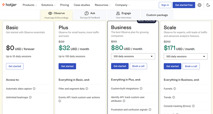 hotjar pricing hotjar pricing