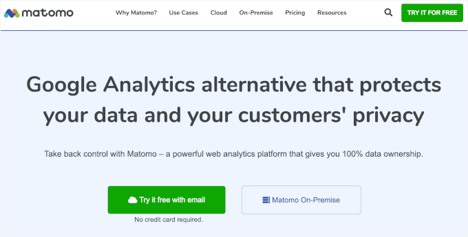 Matomo's homepage Matomo's homepage