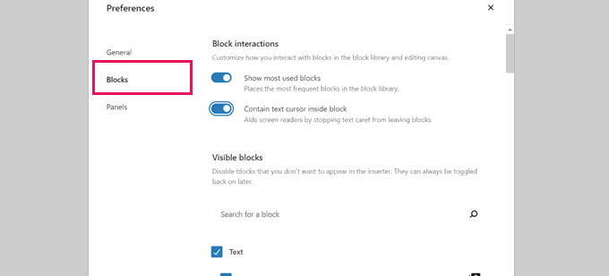 Show or hide blocks Show or hide blocks