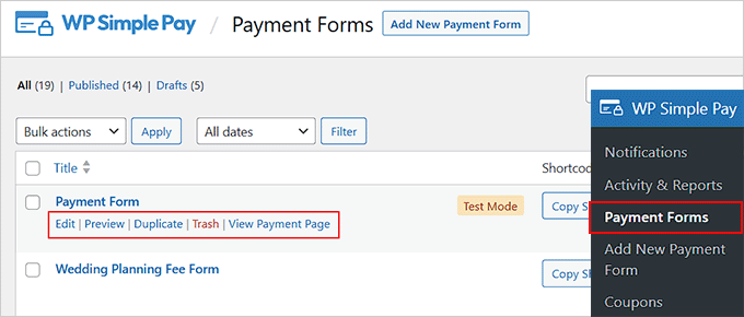 Edit payment form Edit payment form