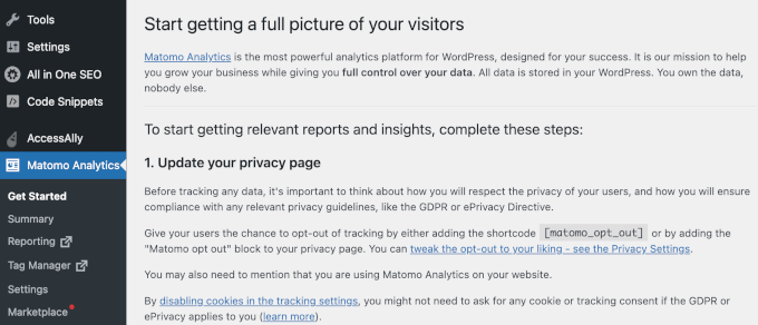 Getting started with Matomo Analytics Getting started with Matomo Analytics
