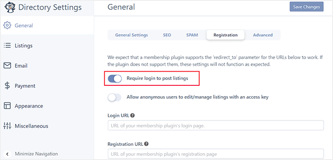 Require login for post listings Require login for post listings