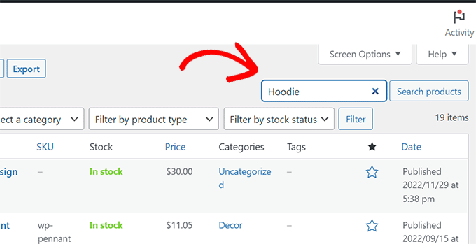 Find a product by name using product search Find a product by name using product search