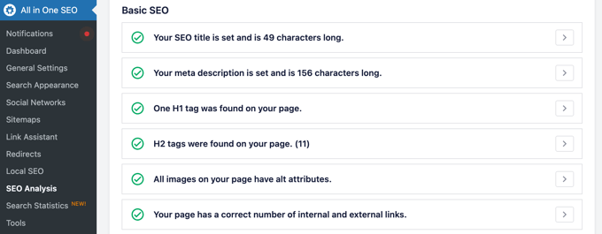 AIOSEO Basic SEO Report AIOSEO Basic SEO Report