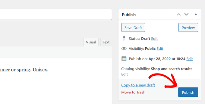 publish-product publish woocommerce product