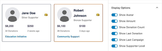 Configuring the additional display options