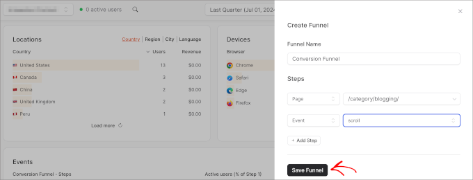 OnePageGA custom funnel OnePageGA custom funnel