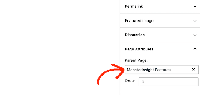 Creating a child page in WordPress Creating a child page in WordPress