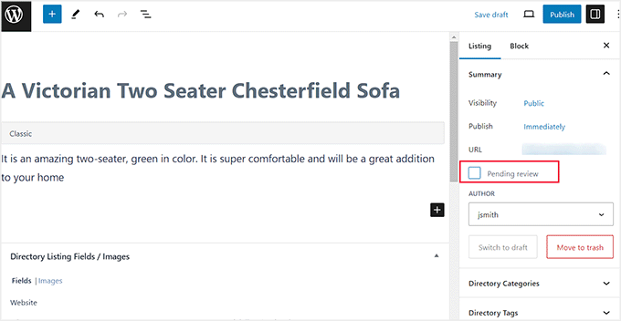 Publish ad listing Publish ad listing