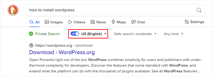 DuckDuckGo's location identifier DuckDuckGo's location identifier