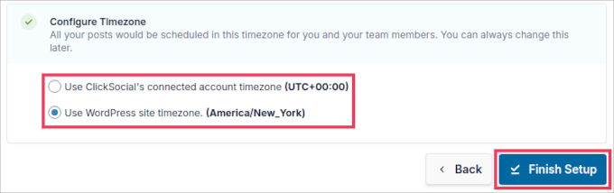 ClickSocial setup timezone ClickSocial setup timezone