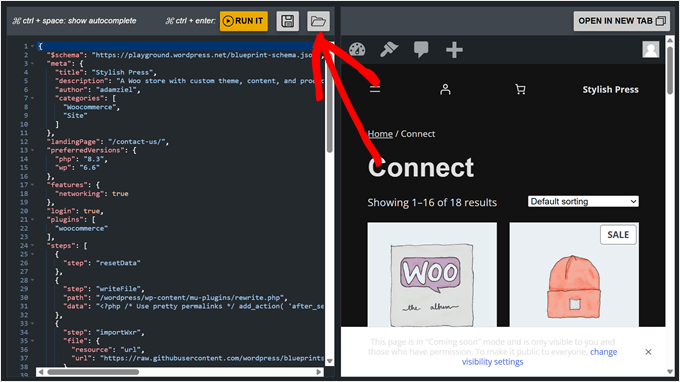 Loading an existing blueprint in WordPress Playground Loading an existing blueprint in WordPress Playground