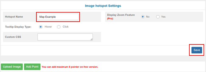 Saving a new image hotspot file in the Image Hotspot plugin Saving a new image hotspot file in the Image Hotspot plugin