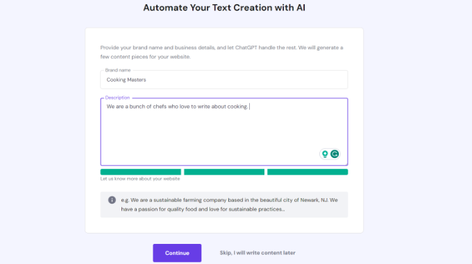 Create automated text with AI Create automated text with AI
