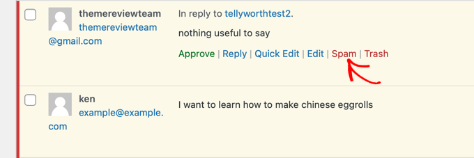 Mark Spam Comments Mark Spam Comments