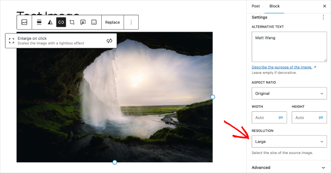 wp-block-editor-image-resolution-settings WP Block Editor image resolution settings