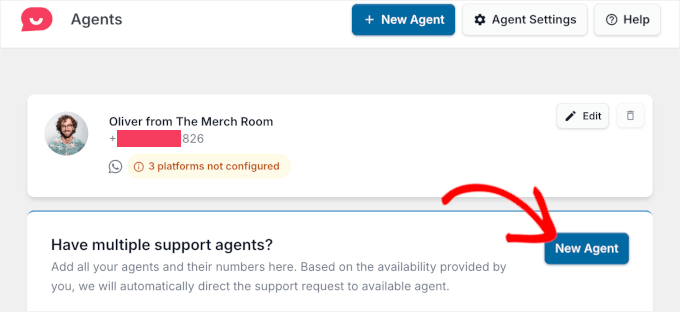 Adding a new agent in WPChat