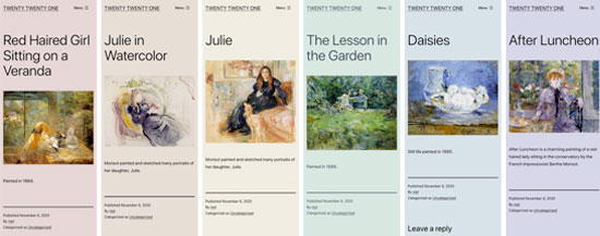  Pastel color schemes in Twenty Twenty-One